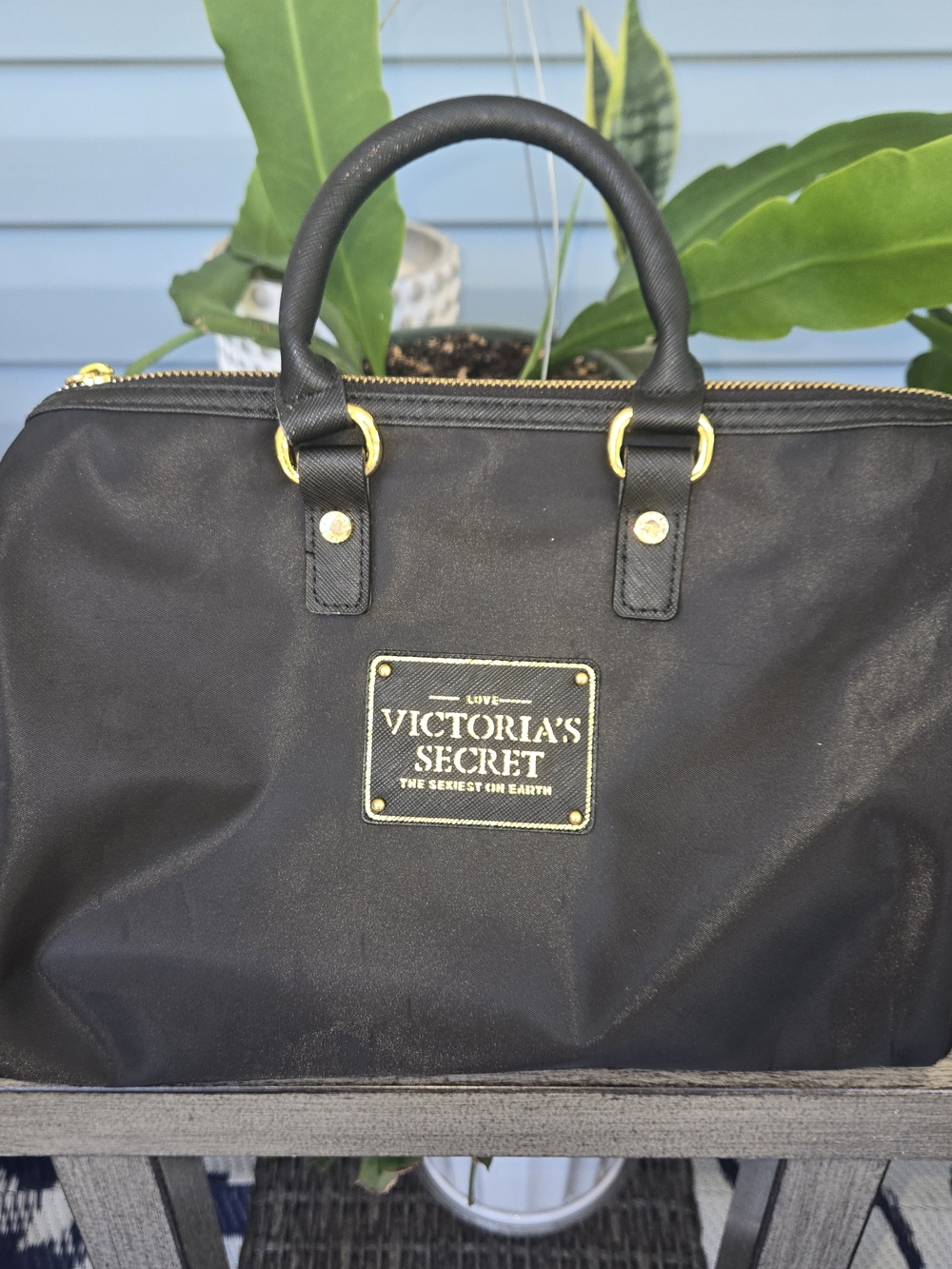 Victoria's Secret The Sexiest L...Black Dome Satchel Handbag Purse